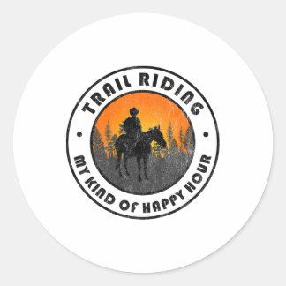 Reitpferd-Wandern Zelten Vintage-Geschenk für mich Runder Aufkleber
