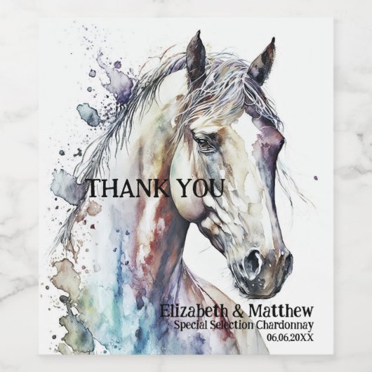 Reitpferd Weinetikett (Einzelnes Label)