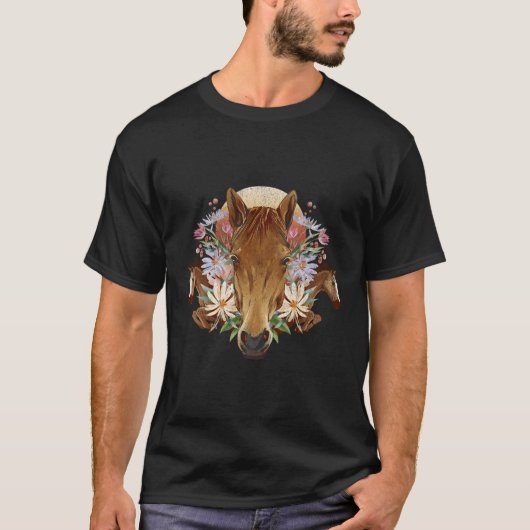 Reitpferd Western Hütte T-Shirt (Vorderseite)