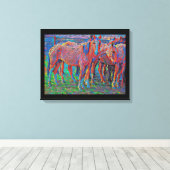 Reitpferde Abstrakte Kunst Leinwanddruck (Insitu (Holzboden))