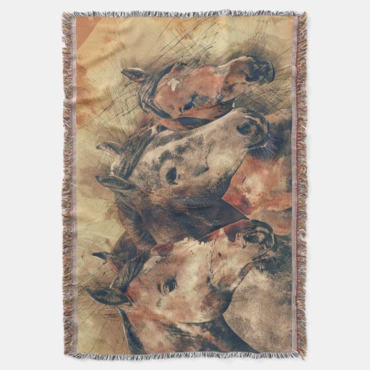 Reitpferde auf einem Feld Decke (Vorderseite Vertikal)