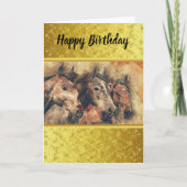 Reitpferde auf einem Feld Karte (Vorderseite)