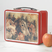 Reitpferde auf einem Feld Metall Brotdose (Beispiel)