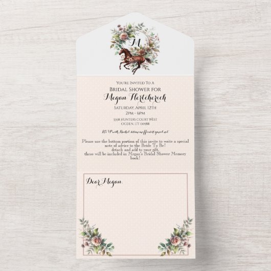 Reitpferde Blume All In One Einladung (Innen Boden)