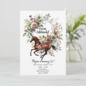 Reitpferde Blume Einladung (Stehend Vorderseite)