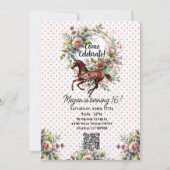 Reitpferde Blume Einladung (Vorderseite)