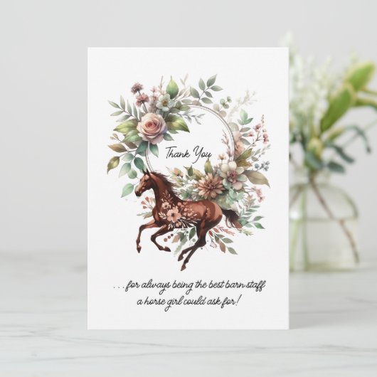 Reitpferde Blume Einladung (Stehend Vorderseite)