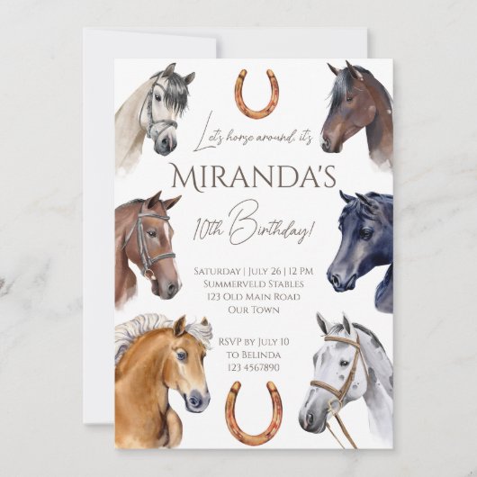 Reitpferde Einladung (Vorderseite)