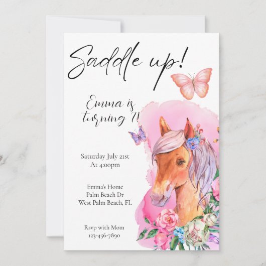 Reitpferde Einladung (Vorderseite)