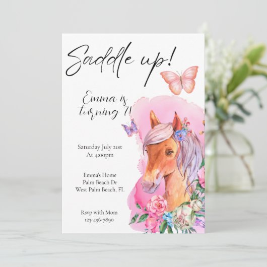 Reitpferde Einladung (Stehend Vorderseite)