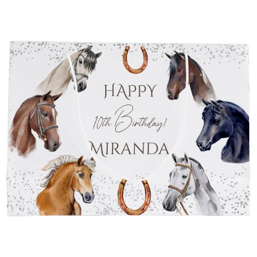 Reitpferde Große Geschenktüte (Rückseite)