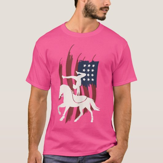 Reitpferde im Gewand der US-Flagge - Pferde im Vau T-Shirt (Vorderseite)