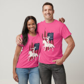 Reitpferde im Gewand der US-Flagge - Pferde im Vau T-Shirt (Unisex)