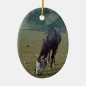 Reitpferde in Paddock Keramik Ornament (Vorne)