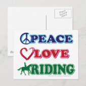 Reitpferde mit friedlicher Liebe Postkarte (Vorne/Hinten)
