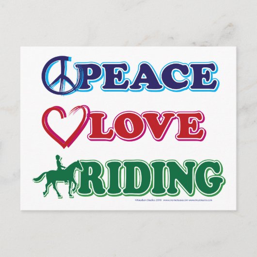 Reitpferde mit friedlicher Liebe Postkarte (Vorderseite)