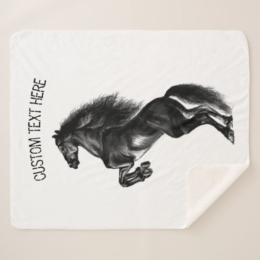 Reitpferde mit individuellem Text Sherpadecke (Vorderseite (Horizontal))