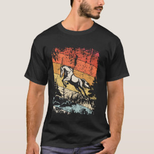 Reitpferde mit Vintagem Retro-Shirt - Not leidende T-Shirt