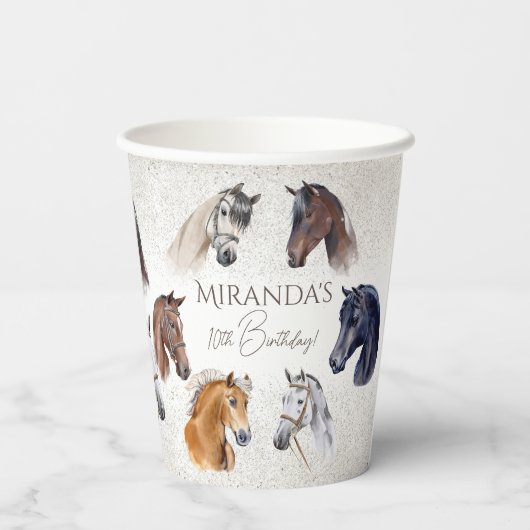 Reitpferde Pappbecher (Rückseite)