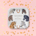 Reitpferde Pappteller<br><div class="desc">Reitpferde Geburtstagsgeschenkpferde Reitpferde Elegante Geburtstagsparty-Teller,  schöne handbemalte Aquarellpferde für Pferde zum Thema Party</div>
