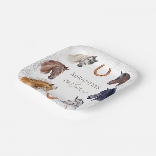 Reitpferde Pappteller (Gewinkelt)