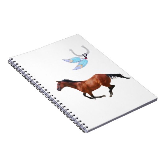 Reitpferde Pferdefeathers Notebook Notizblock (Rechte Seite)