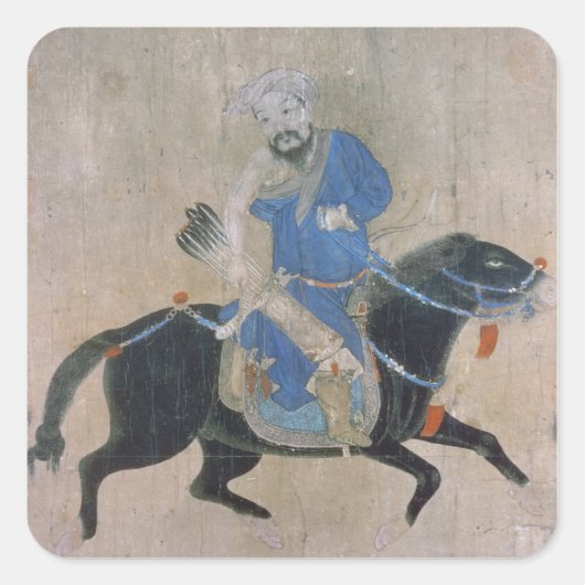 Reitpferde Quadratischer Aufkleber (Vorderseite)