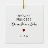 Reitpferde Rote Rosen anzeigen Reiter Text Jumper Keramikornament (Rückseite)