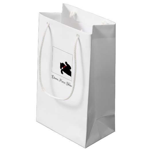 Reitpferde Rote Rosen Kleine Geschenktüte (Rückseite Schrägansicht)