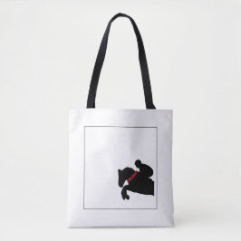 Reitpferde Silhouette Rote Rosen Tasche