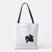 Reitpferde Silhouette Rote Rosen Tasche (Rückseite)