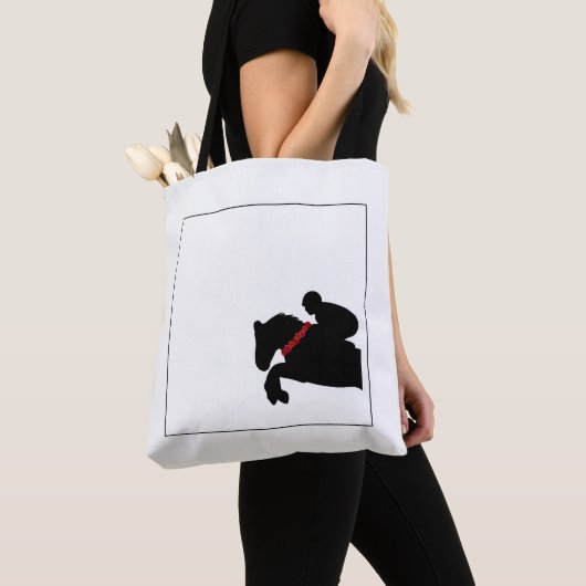 Reitpferde Silhouette Rote Rosen Tasche (Von Nahem)
