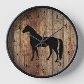 Reitpferde Silhouette Wall Clock Uhr (Vorderseite)
