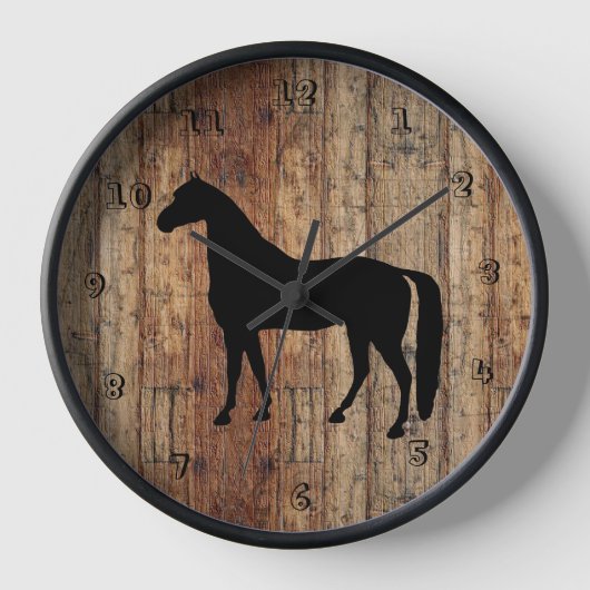 Reitpferde Silhouette Wall Clock Uhr (Vorderseite)