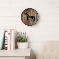 Reitpferde Silhouette Wall Clock