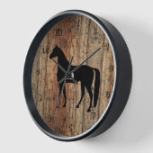 Reitpferde Silhouette Wall Clock Uhr (Winkel)