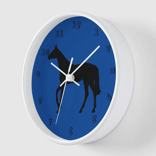 Reitpferde Silhouette Wall Clock Uhr (Winkel)