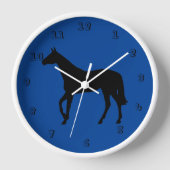 Reitpferde Silhouette Wall Clock Uhr (Vorderseite)