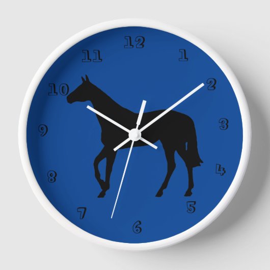 Reitpferde Silhouette Wall Clock Uhr (Vorderseite)