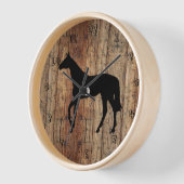 Reitpferde Silhouette Wall Clock Uhr (Winkel)