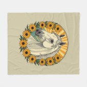 Reitpferde und Mit Augen schwarze Susan-Blume Fleecedecke (Vorderseite (Horizontal))