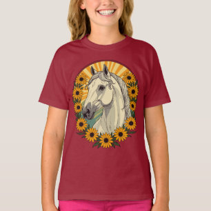 Reitpferde und Mit Augen schwarze Susan-Blume T-Shirt