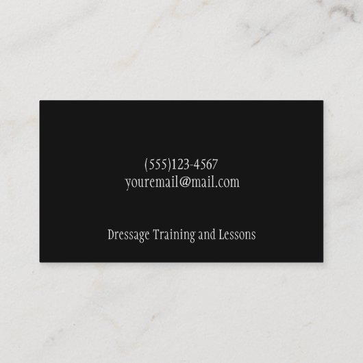 Reitpferde Visitenkarte (Rückseite)