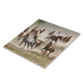 Reitpferde während der Roundup, Montana Fliese (Seite)