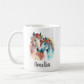 Reitpferde Wasserfarbe Individuelle Name Kinder Kaffeetasse (Links)