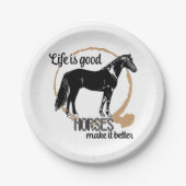 Reitpferde Western Cowboy Pappteller (Vorderseite)