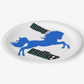 Reitpferden Pappteller (Schrägansicht)