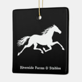 Reitpferdestall Name Schwarz Keramikornament (Links)