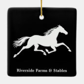 Reitpferdestall Name Schwarz Keramikornament (Rückseite)