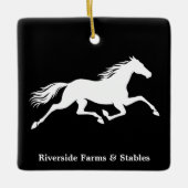 Reitpferdestall Name Schwarz Keramikornament (Vorderseite)